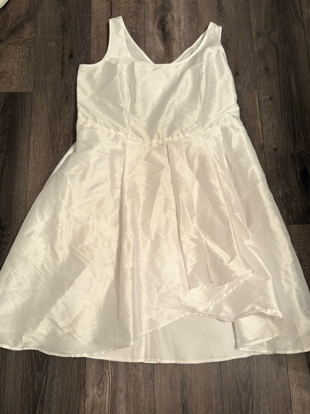 Women’s Asymmetrical White Satin Party Dress
